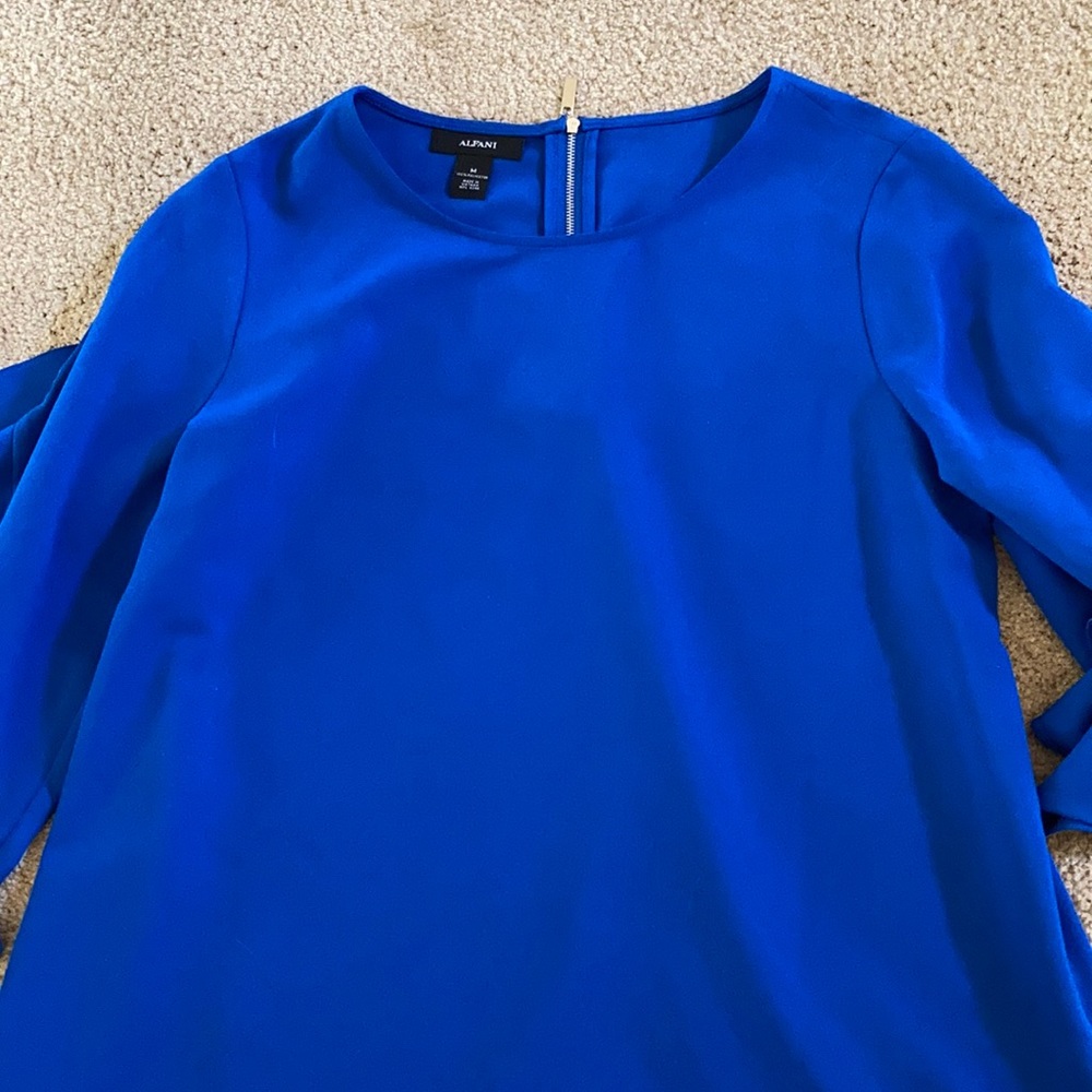 alfani blue blouse